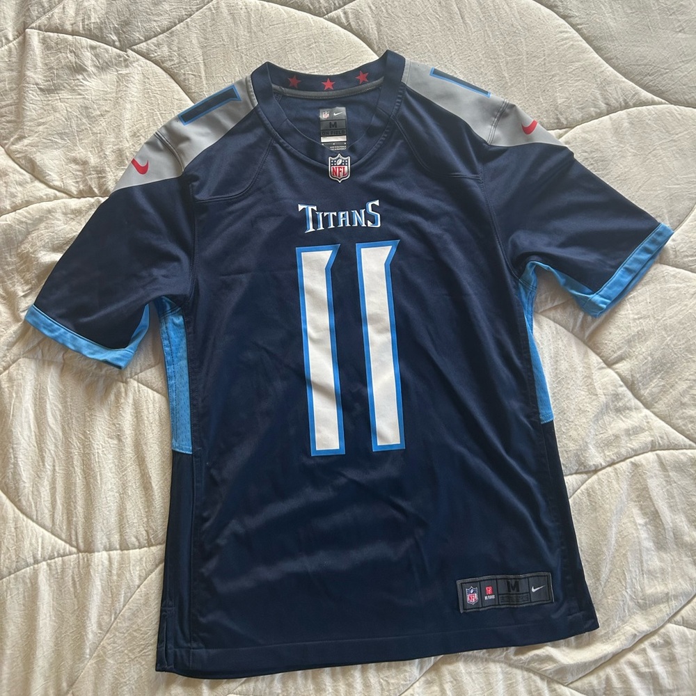 Nike Navy and Light Blue Titans Jersey